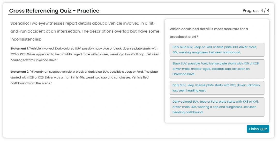 Criticall - Cross Referencing - Scenario Question